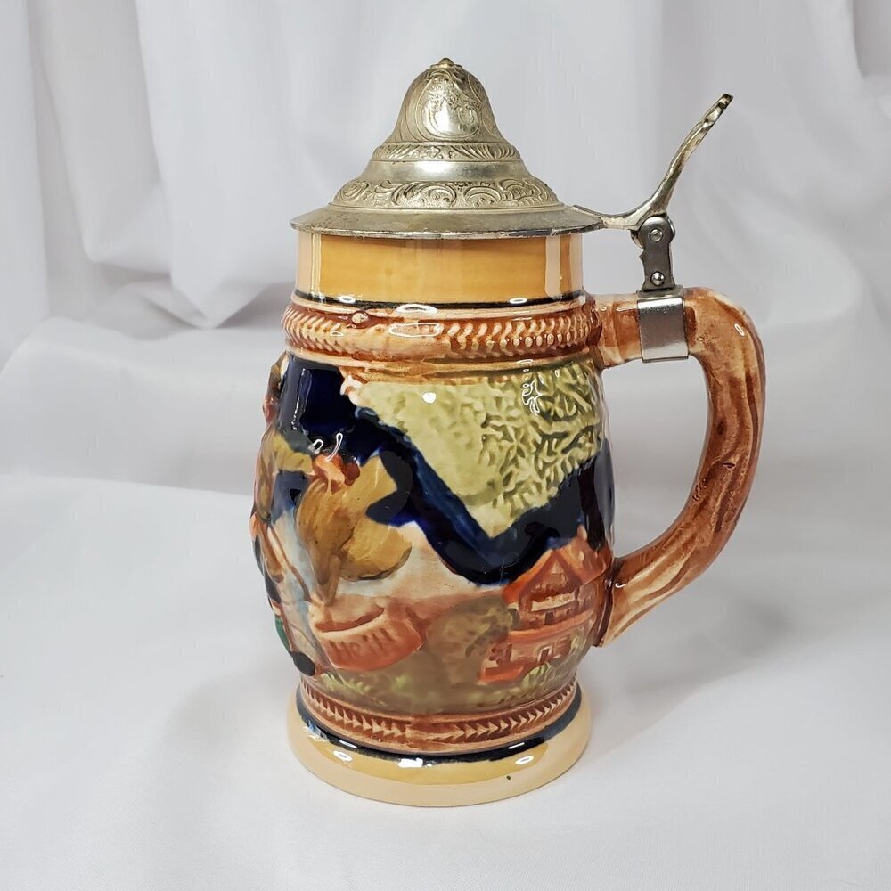 VTG Weidmann's German Beer Stein Markings 5239 Germany 6 5/8" With Pewter Lid